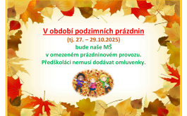 Omezený provoz o podzimní prázdniny