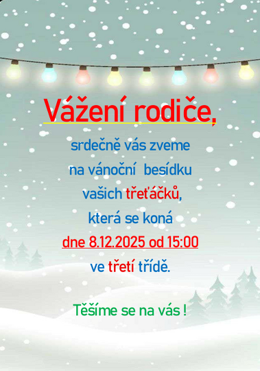 Vánoční besídka 3.třída