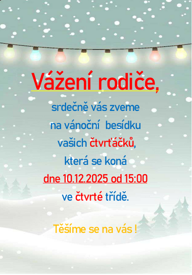 Vánoční besídka 4.třída